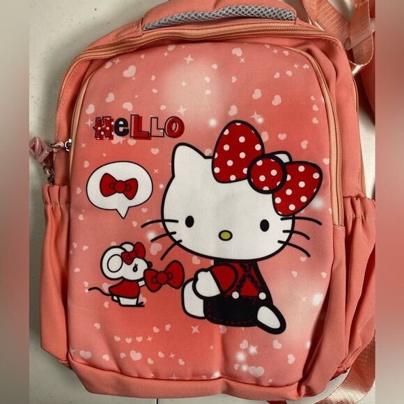 NWT Hello Kitty Pink Kids 3 Piece Backpack Set - Picture 2 of 10